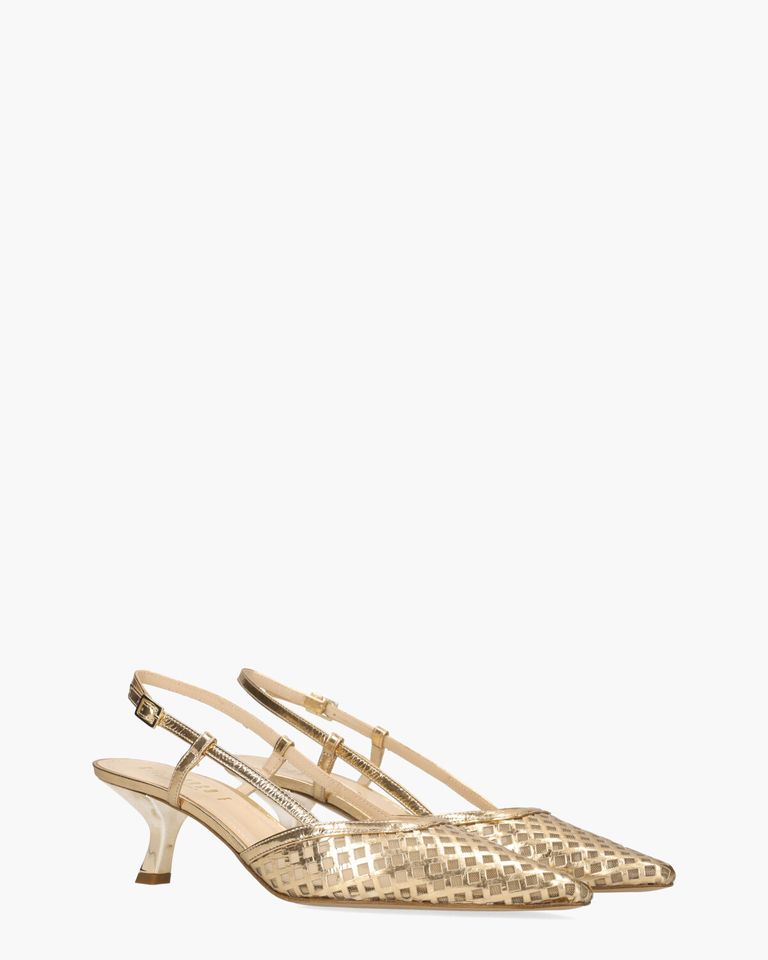 K088 Goud Dames Slingbackpumps
