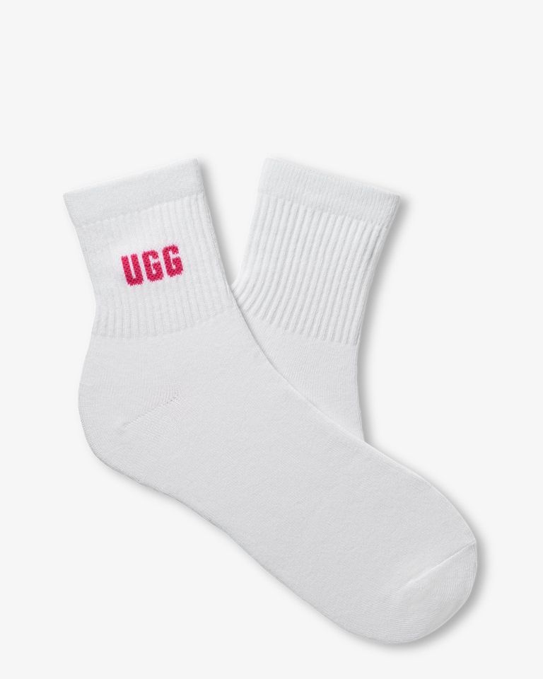 Quinlin Logo Quarter 2 Pack Socks Wit/Grijs Damessokken
