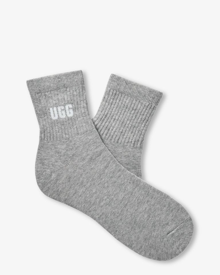 Quinlin Logo Quarter 2 Pack Socks Wit/Grijs Damessokken