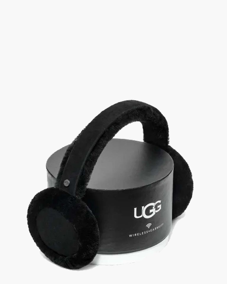 Sheepskin Bluetooth Earmuff Black Dames Oorwarmers