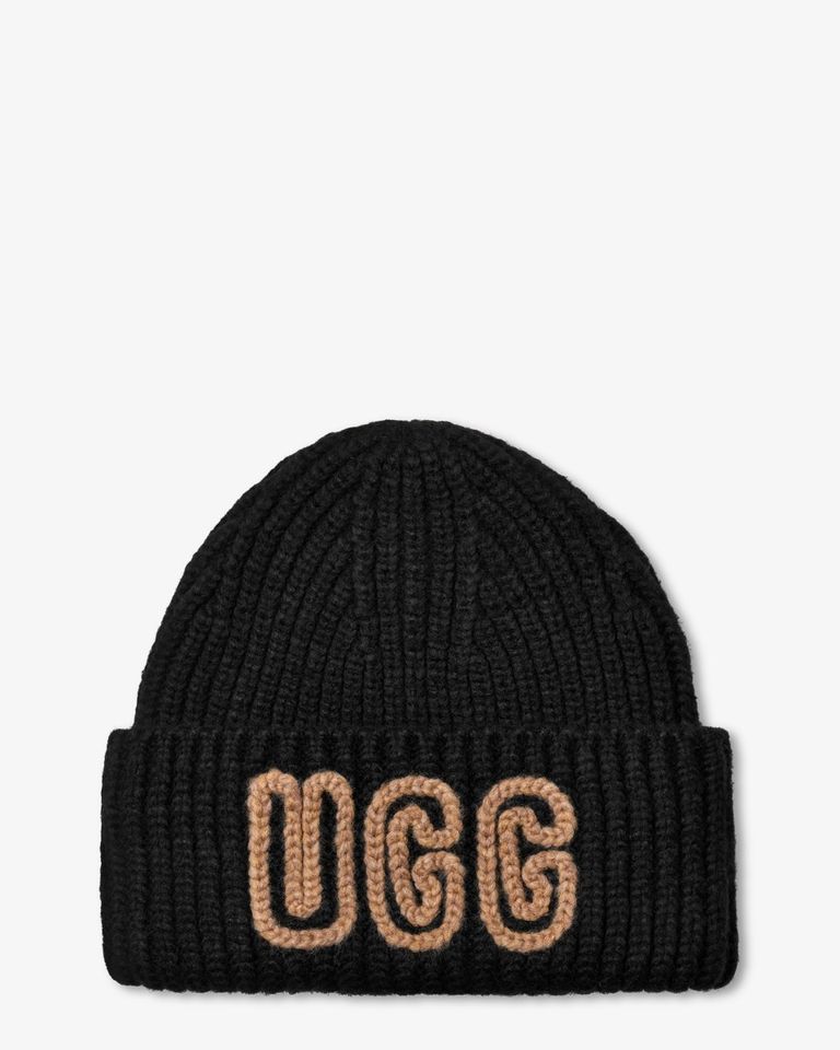 Chunky Crafted Rib Beanie Black Muts