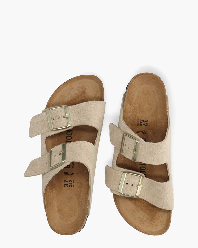 BIRKENSTOCK Arizona 36 ベージュ Birkenstock Arizona Beige Damesslippers - Van Arendonk.nl
