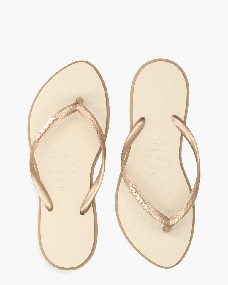 Slim Point Roségoud/Beige Damesslippers