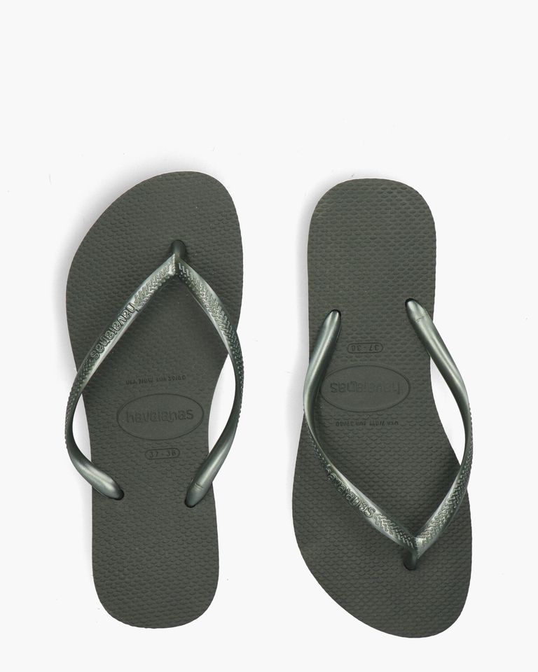 Slim Metallic Groen Damesslippers