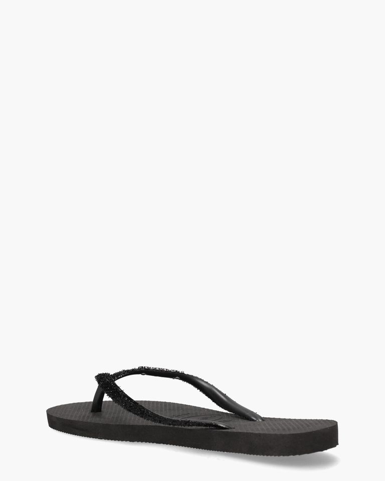 Slim Glitter II Zwart Damesslippers