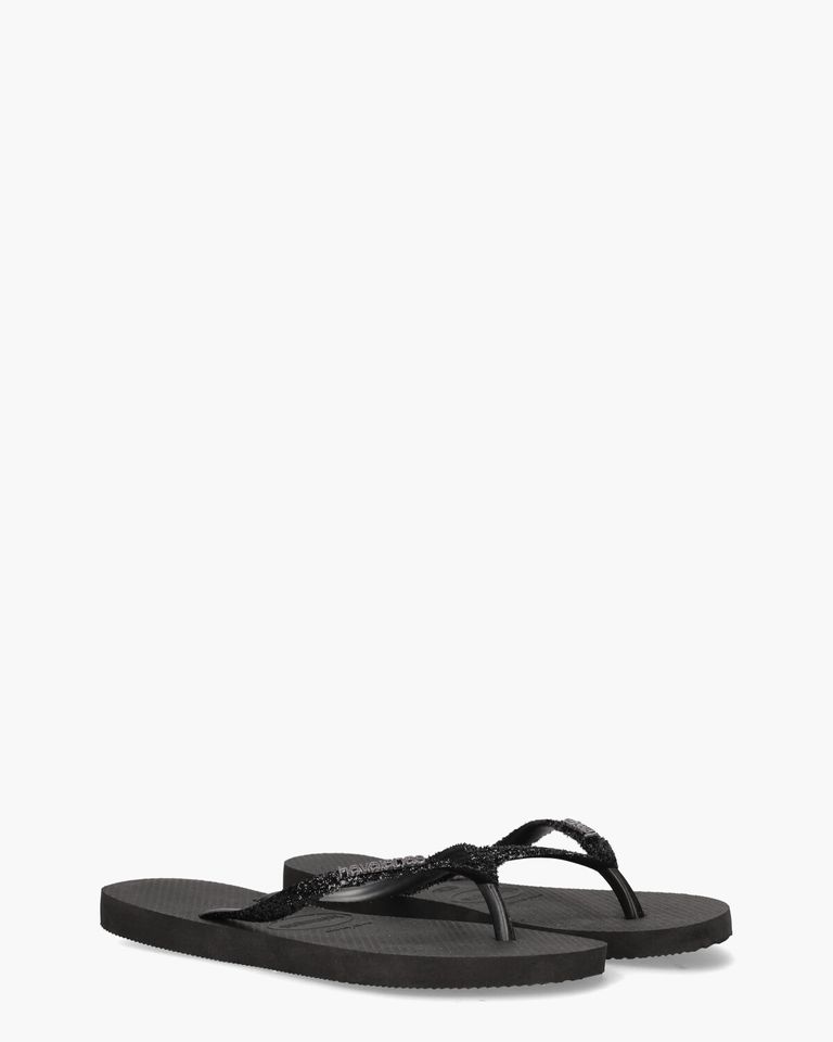 Slim Glitter II Zwart Damesslippers