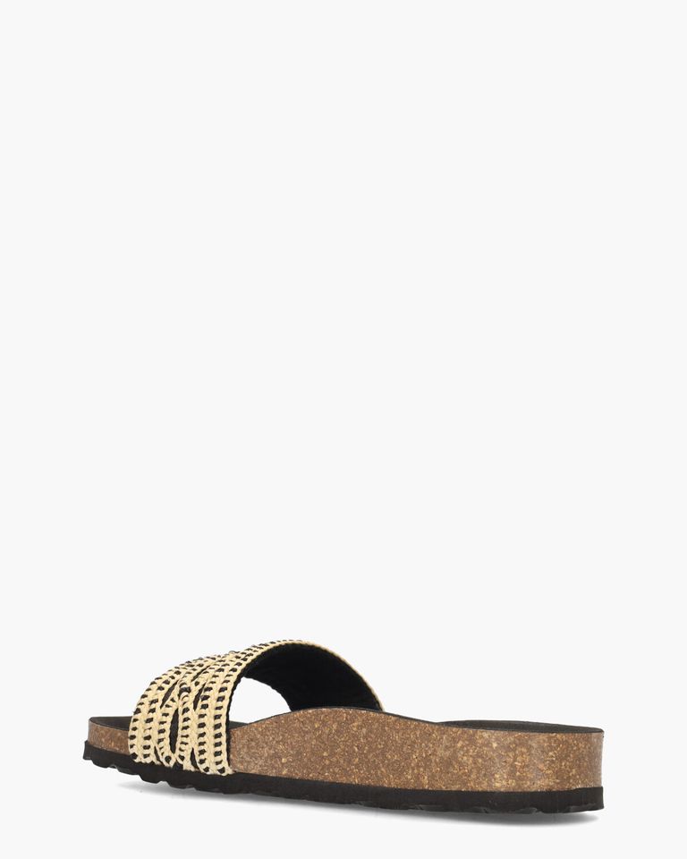 Tisha Beige/Zwart Damesslippers