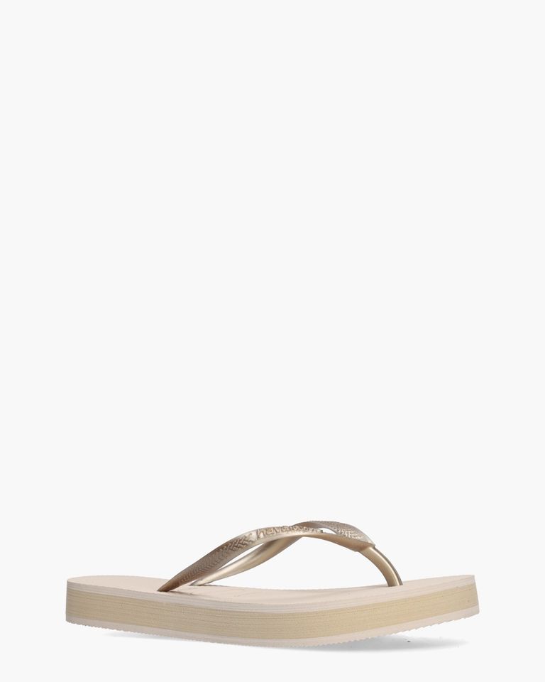 Slim Flatform Off-White/Multi Damesslippers