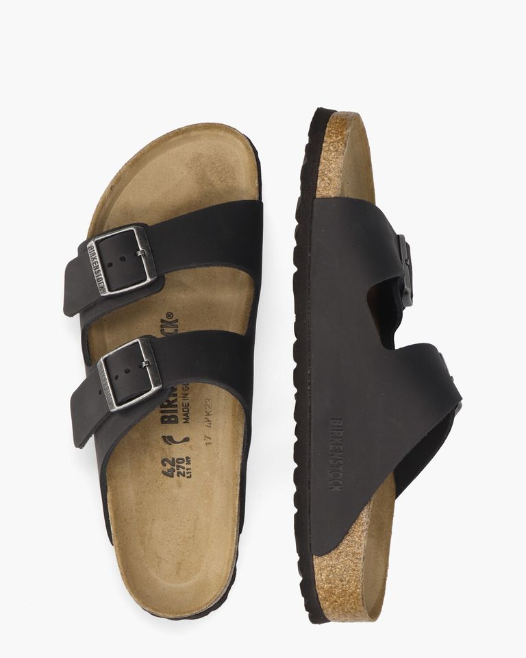 Arizona Oiled Leather Zwart Herenslippers