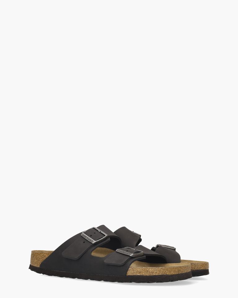Arizona Oiled Leather Zwart Herenslippers