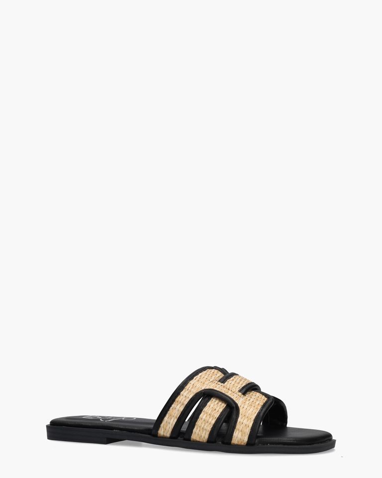 Degna Naturel/Zwart Damesslippers