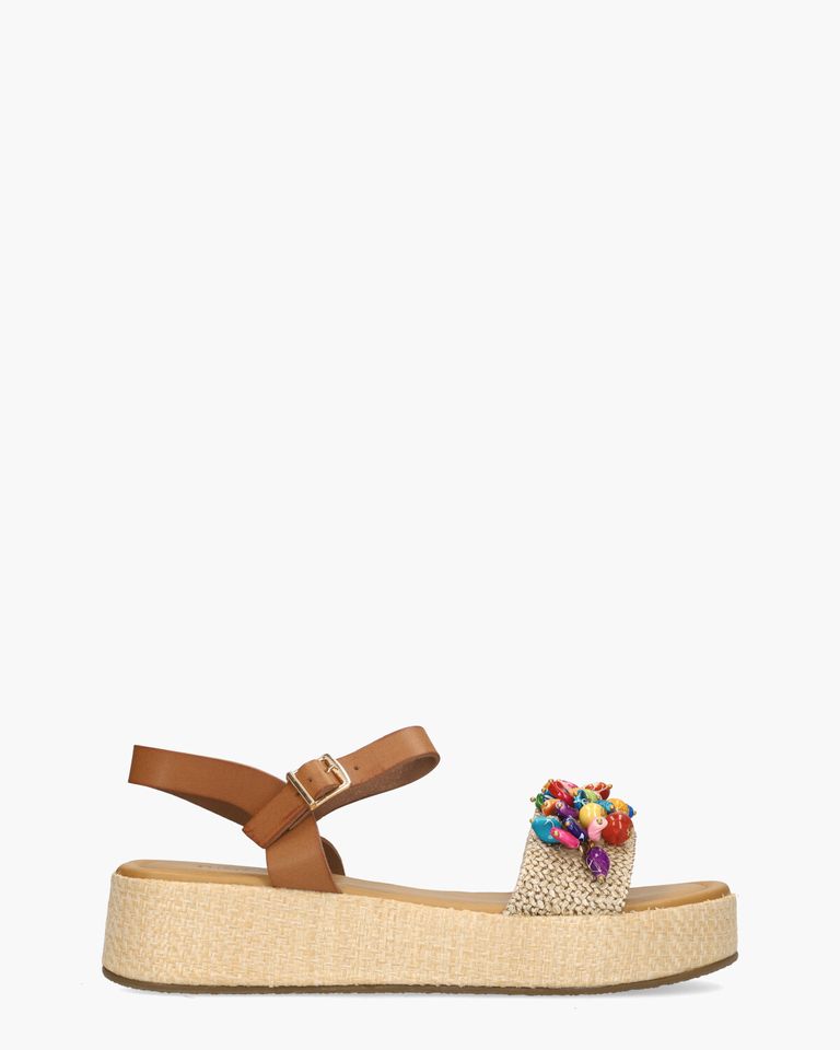 Willeniek Cognac/Beige Damessandalen