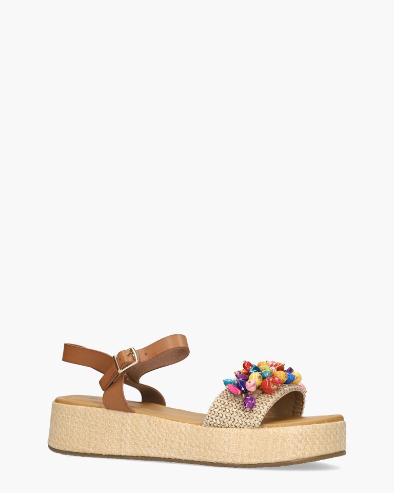 Willeniek Cognac/Beige Damessandalen