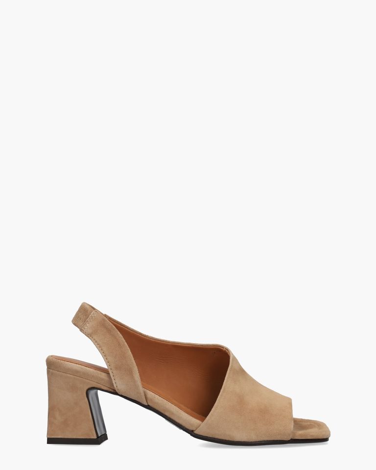 A6590 Beige Dames Slingbacksandalen