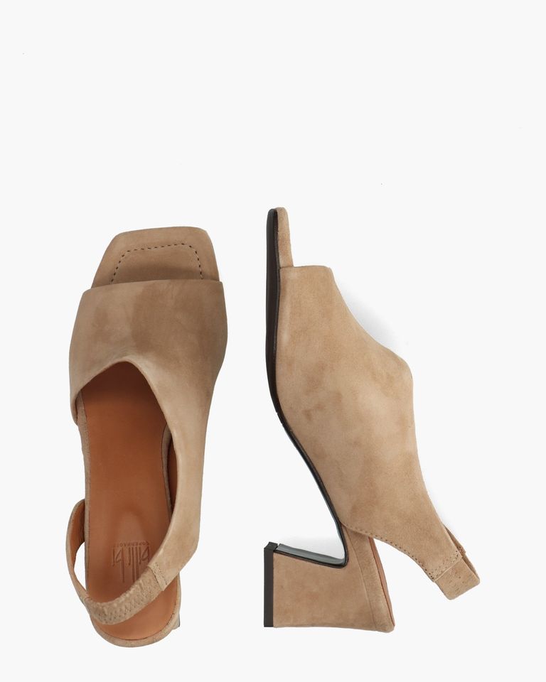 A6590 Beige Dames Slingbacksandalen