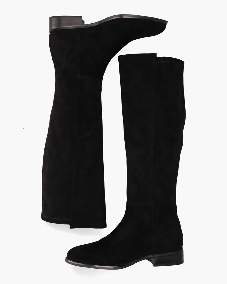 Janine Zwart Suède Damesboots