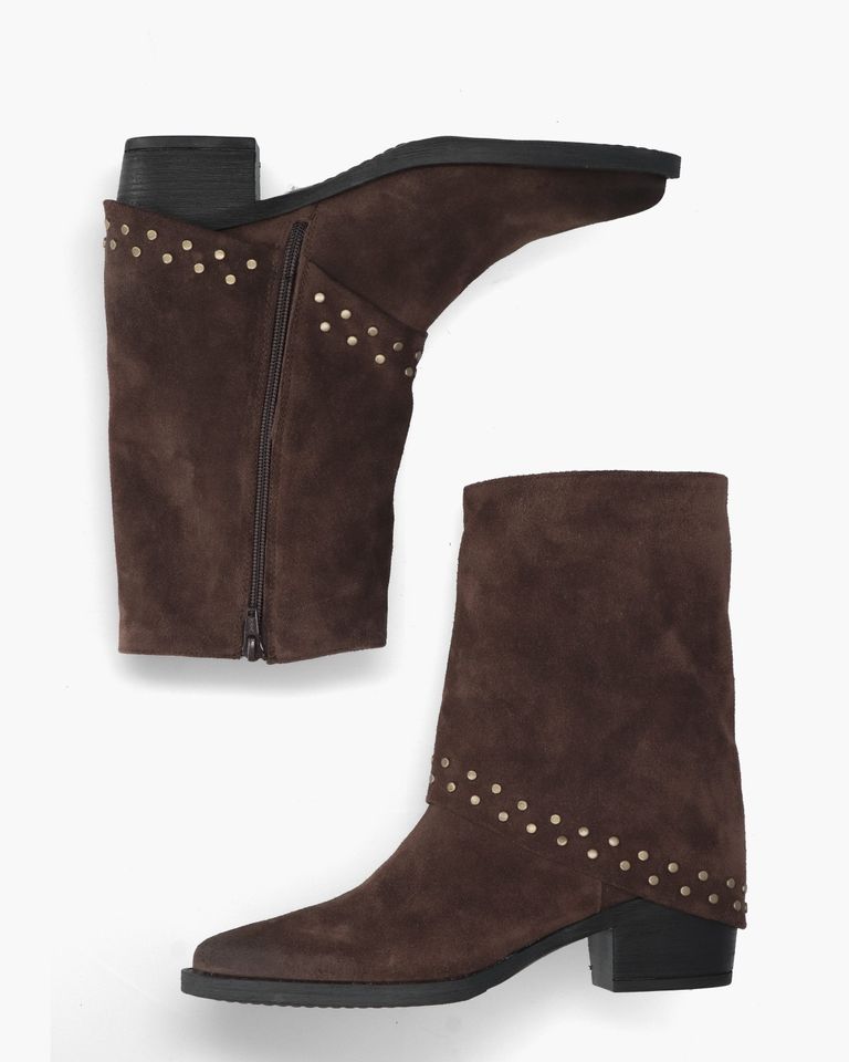 Brenda25 Donkerbruin Dames Enkelboots