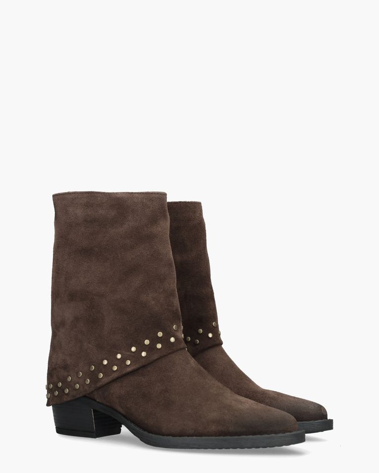 Brenda25 Donkerbruin Dames Enkelboots