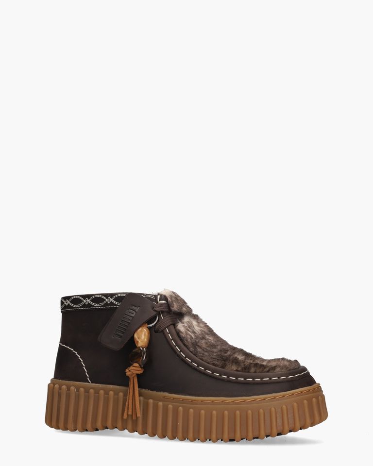 Torhill Moss Donkerbruin Dames Veterschoenen