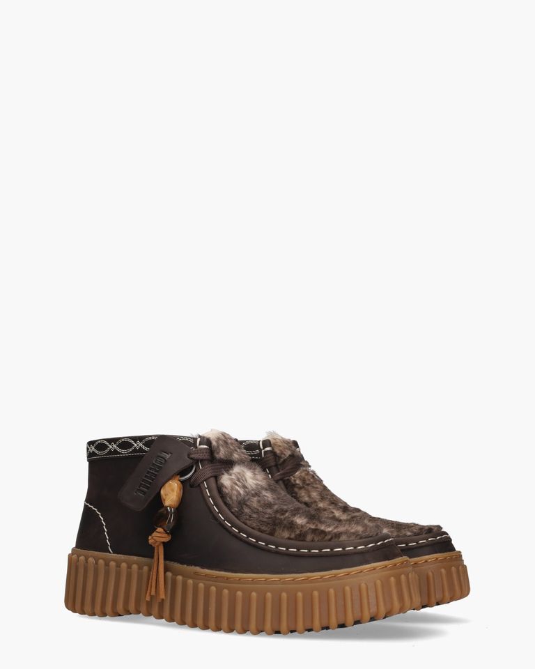 Torhill Moss Donkerbruin Dames Veterschoenen
