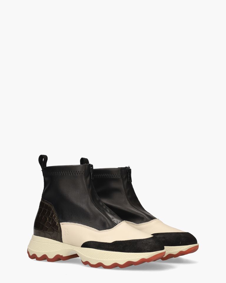 6346 Zwart/Multicolor Dames Enkelboots