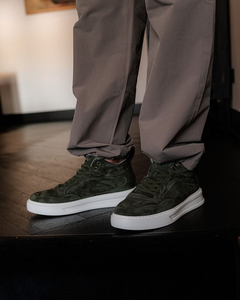 BU3591 Donkergroen Herensneakers