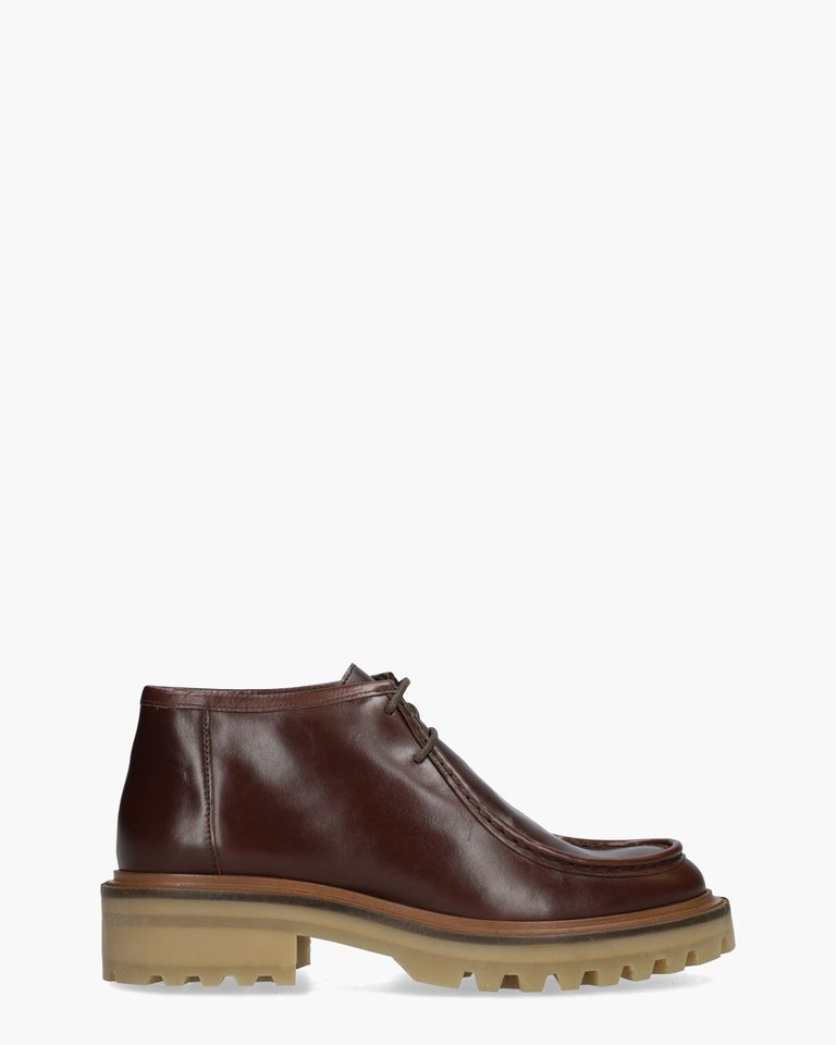 A9111 Donkerbruin Dames Veterschoenen