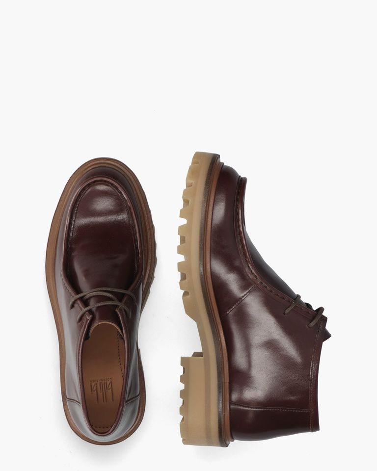 A9111 Donkerbruin Dames Veterschoenen