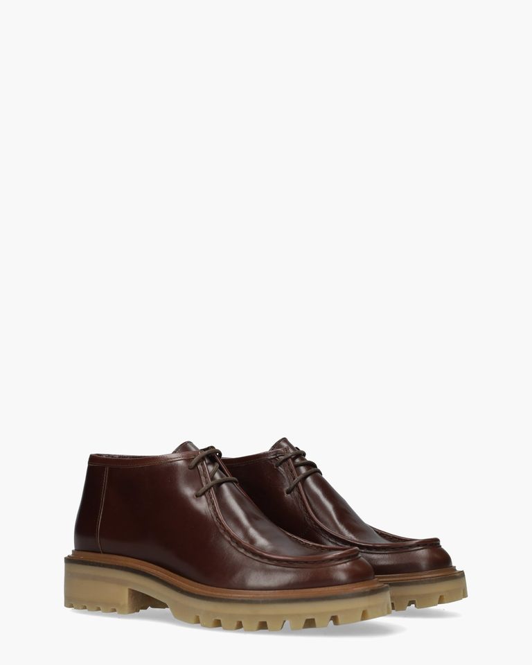 A9111 Donkerbruin Dames Veterschoenen