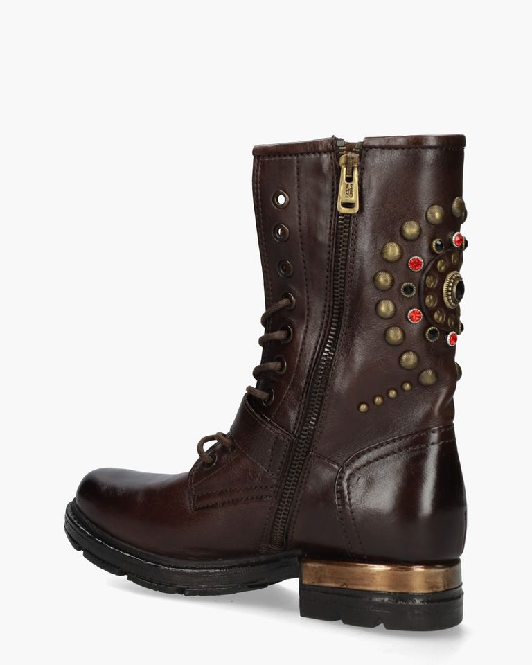 B80212 Donkerbruin Dames Veterboots