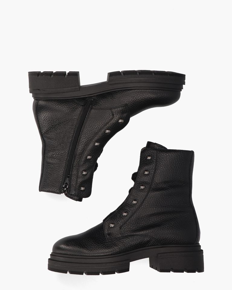 6845 Zwart Dames Veterboots