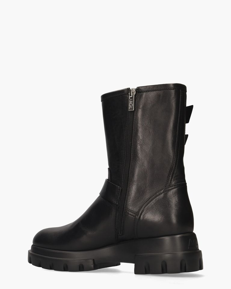 Chunky Biker Zwart Dames Enkellaarsjes