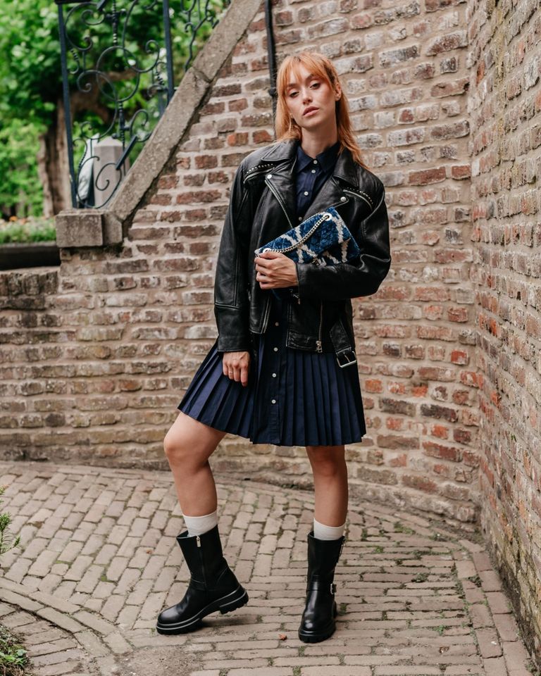 Chunky Biker Zwart Dames Enkellaarsjes