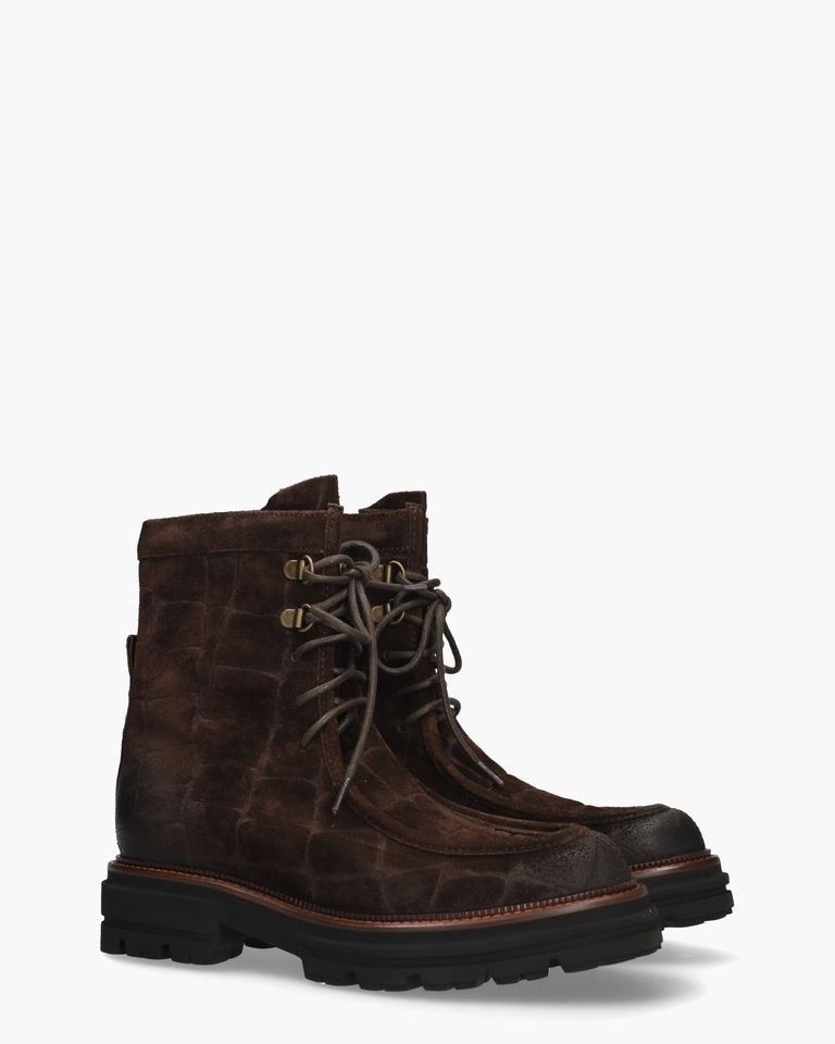 7357 Donkerbruin Dames Veterboots