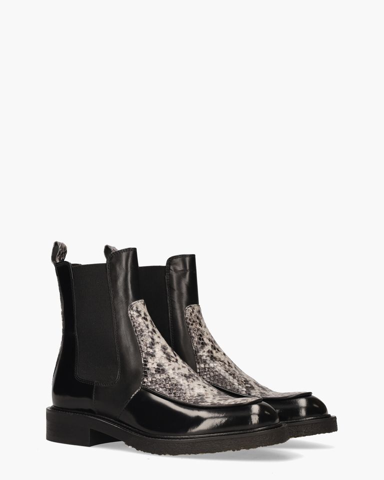 A7100 Zwart/Grijs Dames Enkelboots