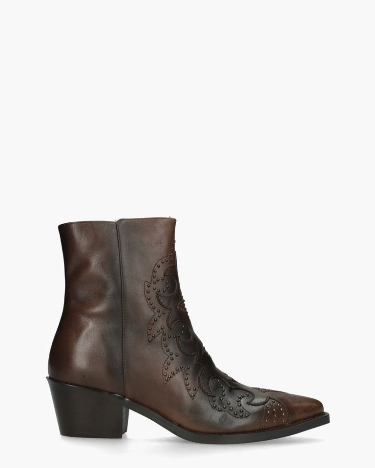 Carlotta Donkerbruin Dames Enkelboots