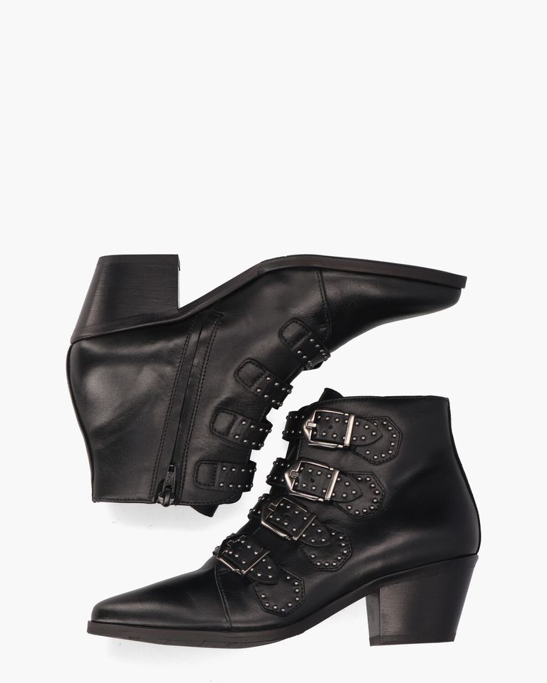 12368 Zwart Dames Enkelboots