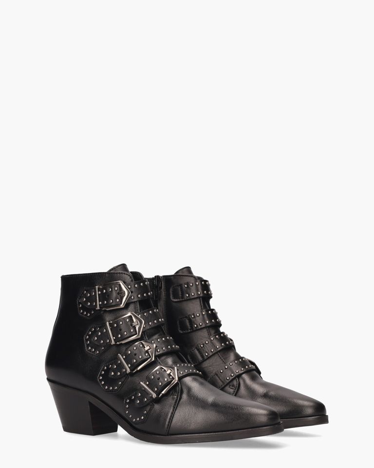 12368 Zwart Dames Enkelboots