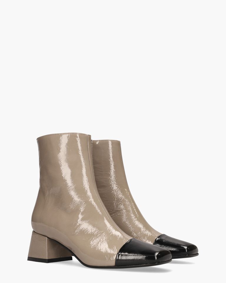 Vanessa Taupe/Zwart Dames Enkelboots