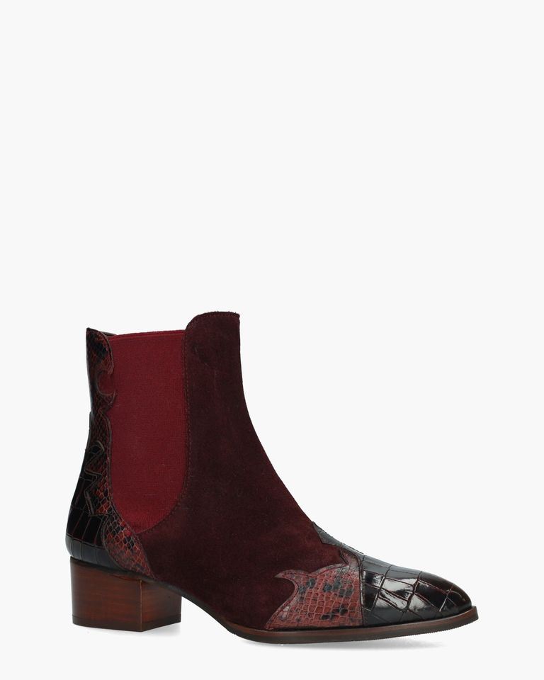 30961 Bordeauxrood Dames Chelseaboots