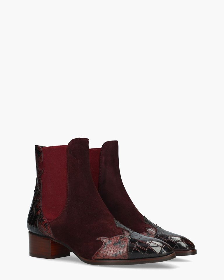 30961 Bordeauxrood Dames Chelseaboots