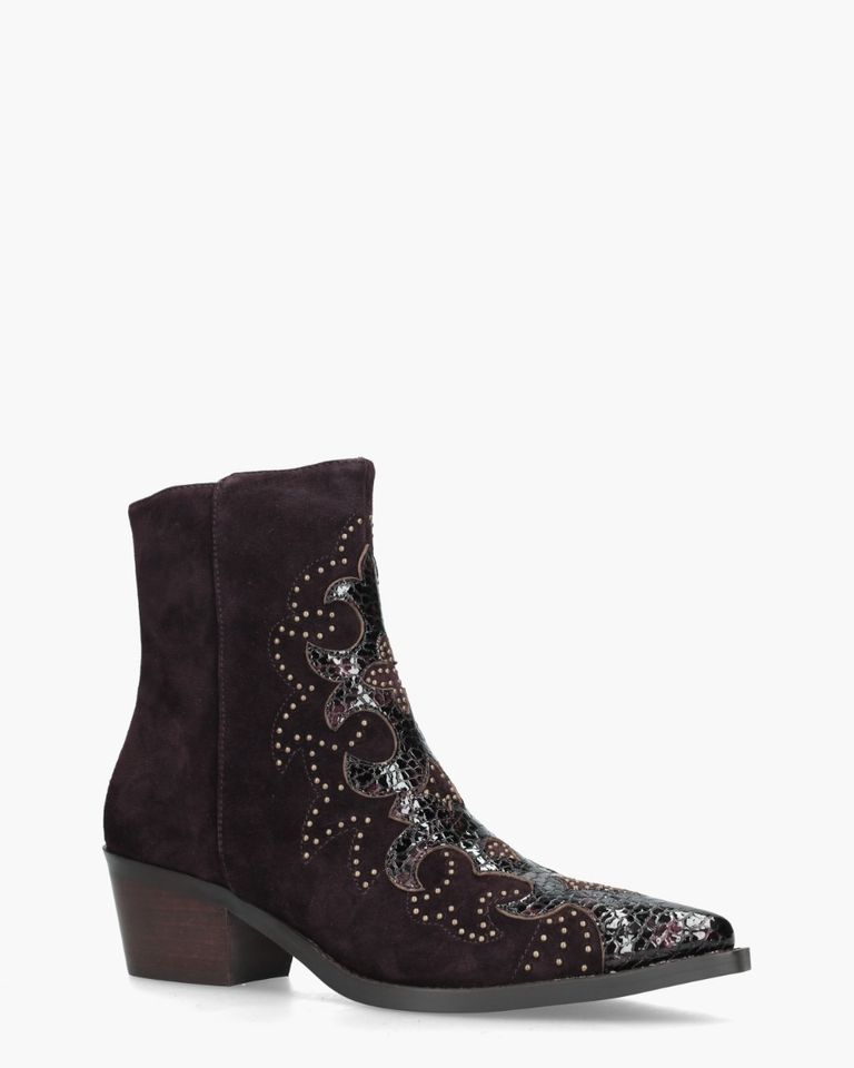 Carlotta Aubergine Dames Enkelboots