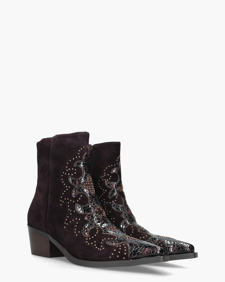 Carlotta Aubergine Dames Enkelboots