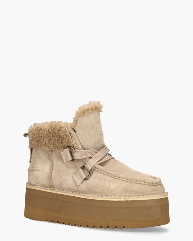Saar Beige Dames Veterboots