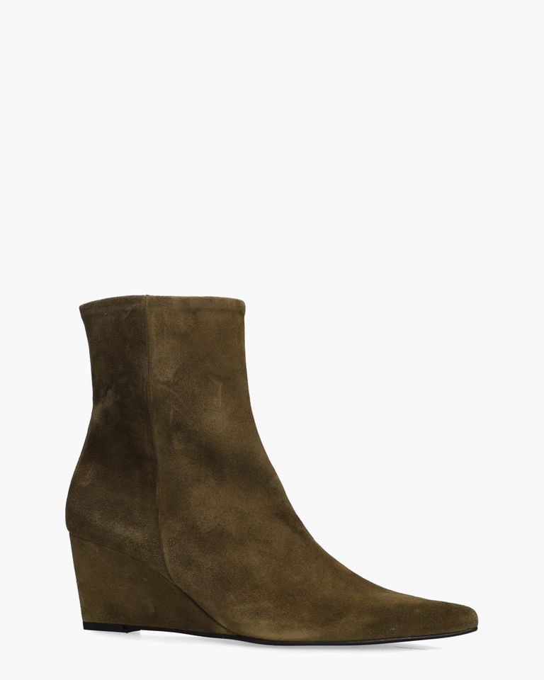 3603 Khaki Dames Enkellaarsjes