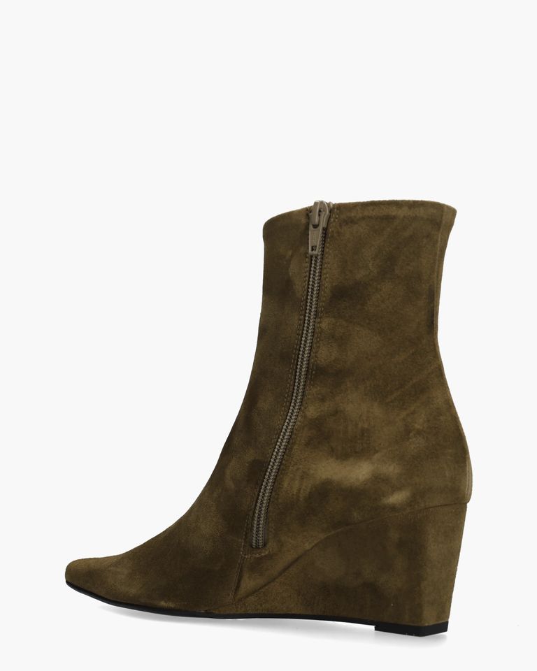 3603 Khaki Dames Enkellaarsjes