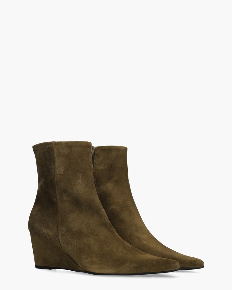3603 Khaki Dames Enkellaarsjes