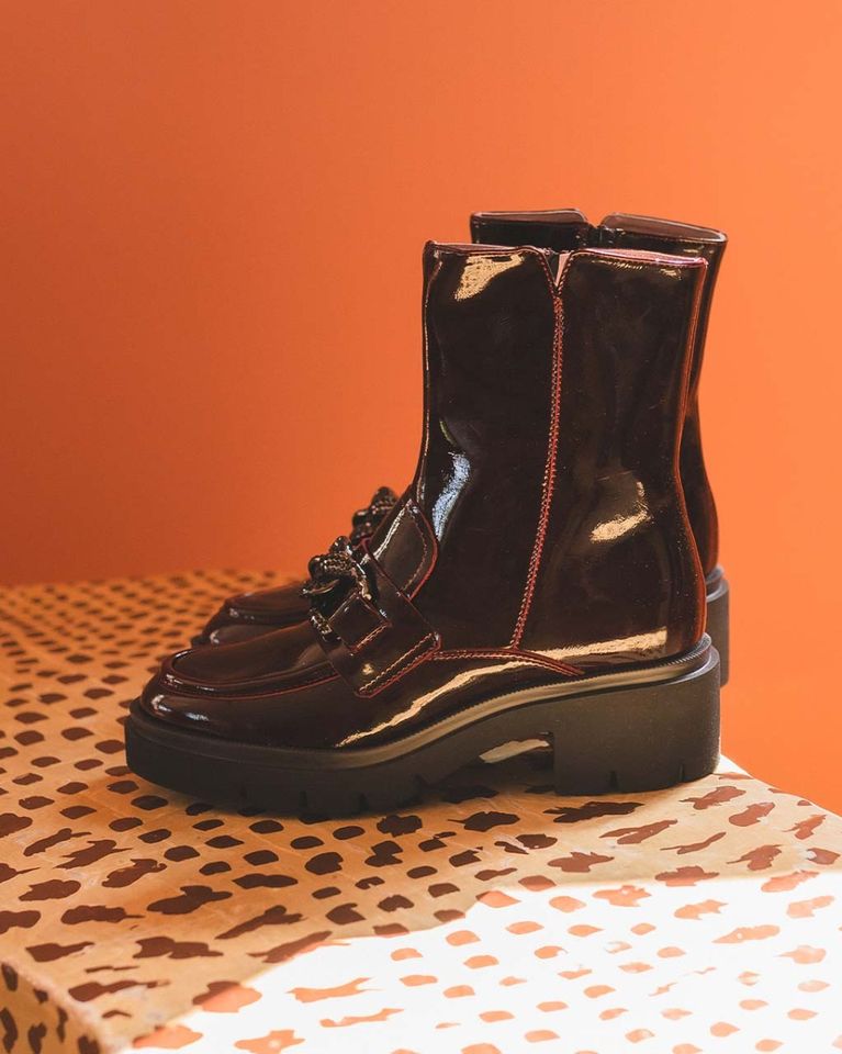 6851 Bordeauxrood Dames Enkelboots