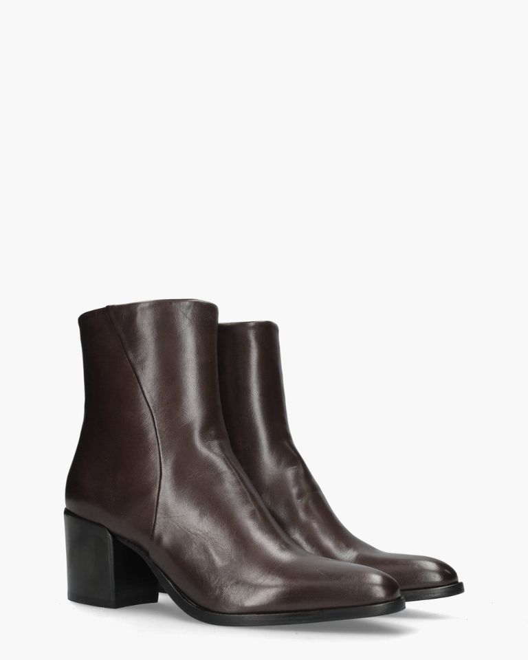 595-08 Donkerbruin Dames Enkelboots