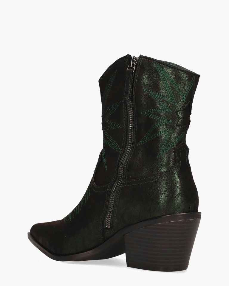 Vlinder Donkergroen Dames Enkelboots